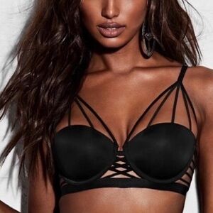 NWT BALMAIN VS black strappy bra cage top bralette